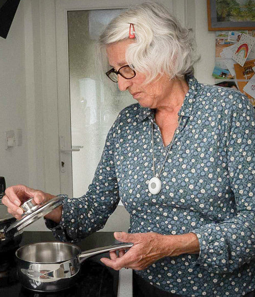 Digital alarm user in the kitchen