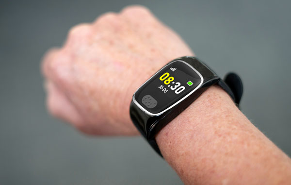 Personal Alarm Watch on wrist